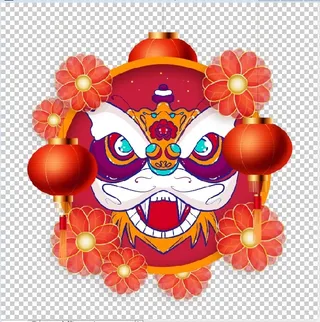 设计舞狮祝贺新年