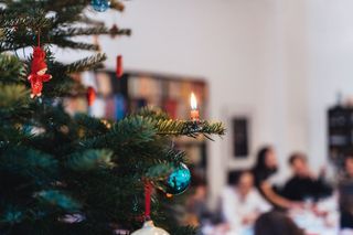 圣诞节室内人物圣诞树特写前景场景圣诞送礼物(74)