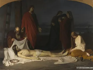 躺在地上的男士油画