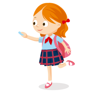 行走的卡通女孩