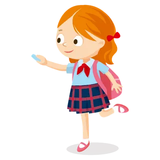 行走的卡通女孩