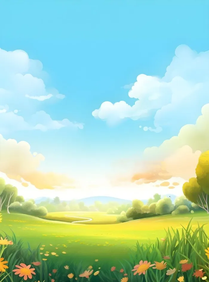 绿色清新户外草地背景(2661x3600)