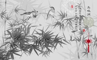 中式竹子背景墙