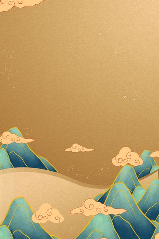 中国风复古国潮神话敦煌插画图案纸纹理肌理背景PSD设计模板素材