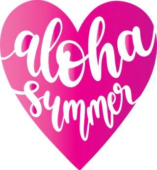 卡通简笔玫红爱心