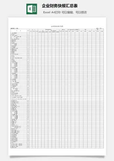 企业财务快报汇总表excel模板