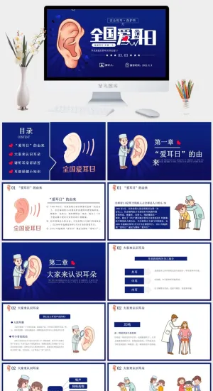 全国爱耳日宣传PPT模板预览图