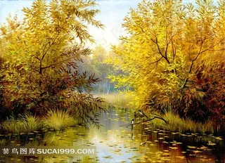 现代抽象风景油画