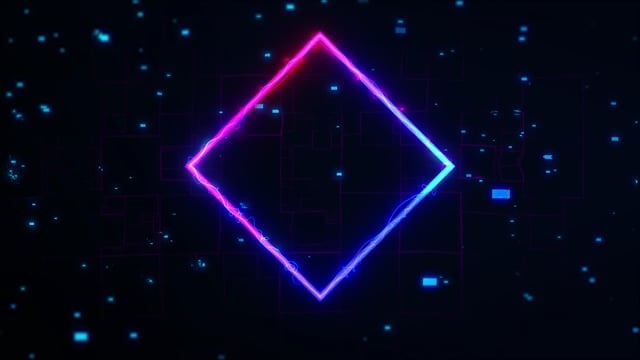 几何的, 形状, 正方形, 氖, 辉光, 毛刺, 未来