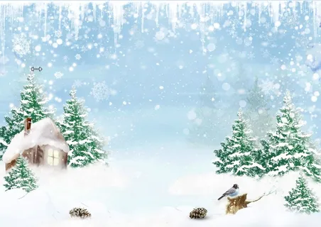 圣诞节蓝天白色风景背景墙 圣诞节蓝天白色风景背景墙