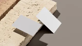 石块背景正反面高档轻奢名片样机