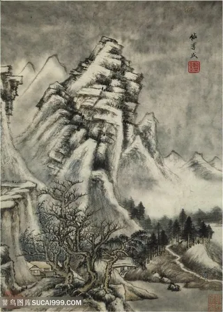 画家巨然仿古画册仿李成国画图片