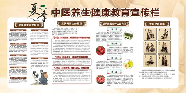 夏季养生宣传展板