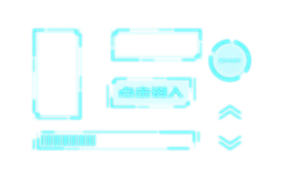 科技发光边框按钮图形免扣