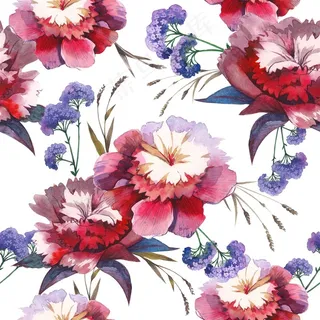 大片粉紫手绘康乃馨背景高清图