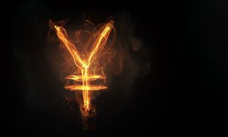 炫光火焰人民币符号