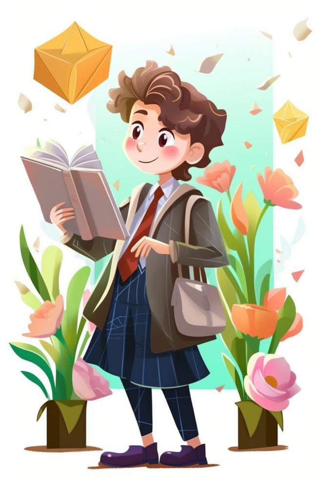 毕业学生穿着学士服花海报素材背景(896x1344)