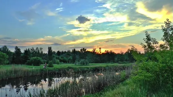 晚上, 夏天, 黎明, 日落, 太阳, 景观, 自然, 天空