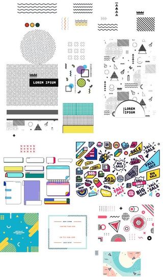 孟菲斯 装饰元素 设计符号图片