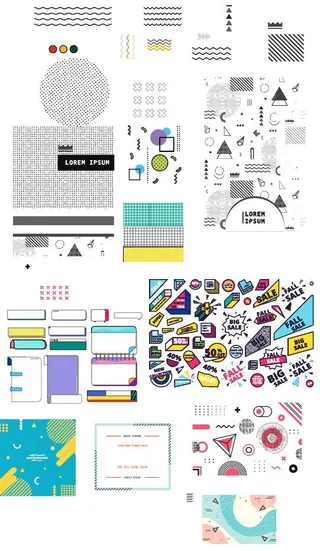 孟菲斯 装饰元素 设计符号图片