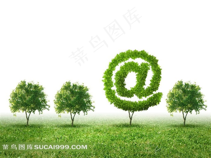 电子邮件标志形状的树木