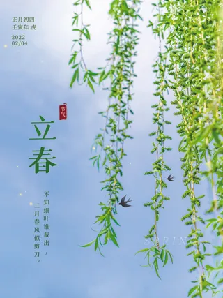 24节气立春春季新春春天海报模板PSD分层设计素材源文件模板
