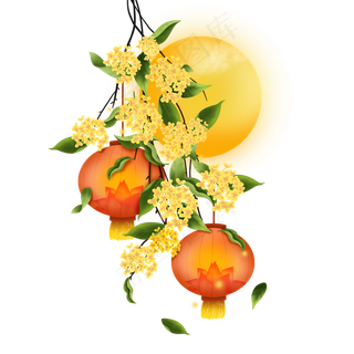 中国风 手绘 卡通元素 传统 复古红 灯笼装饰 PNG 免抠 