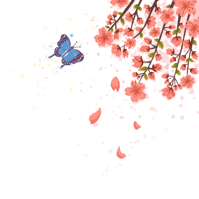 春天浪漫粉红色樱花手绘樱花梅花桃花花朵图片PNG免扣素材