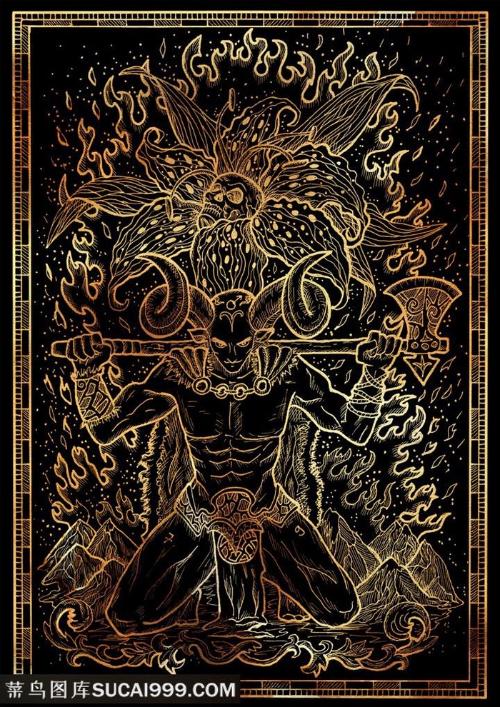 金属金色十二星座底纹背景图片绘画图片