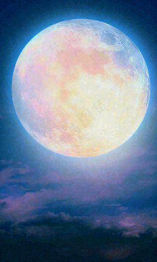 中秋节简约创意圆月月亮温馨天空，黑夜夜晚