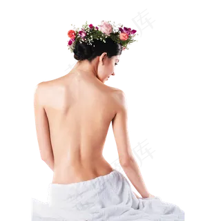 美妆化妆美女免扣PNG美背素材