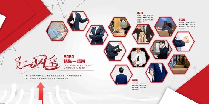 员工风采展板psd模版下载