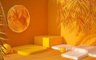 光影场景产品主图背景3D场景图详情页橙色