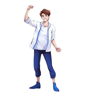 学生加油姿势免抠