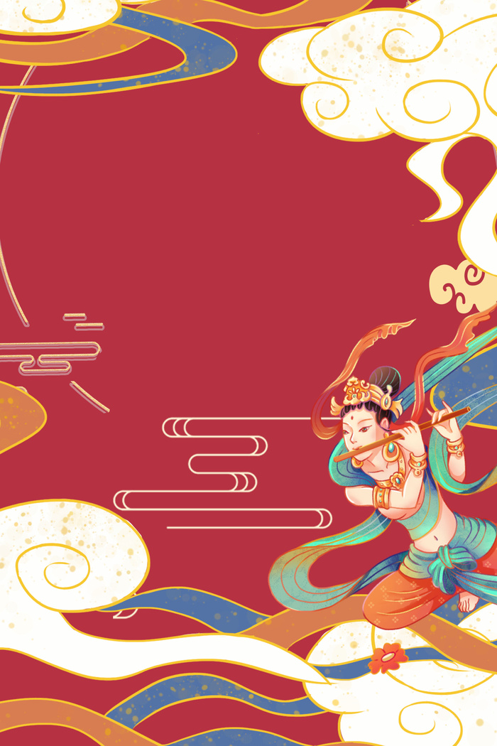 中式古典国潮来袭海报展板宣传背景图PSD设计PS模板素材