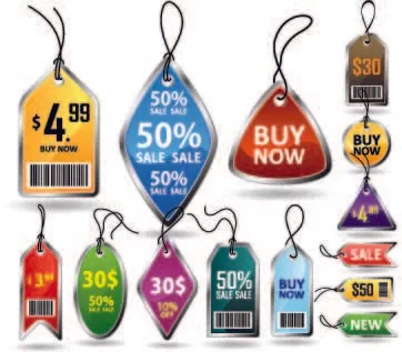 免抠多彩吊牌矢量ai矢量模版下载