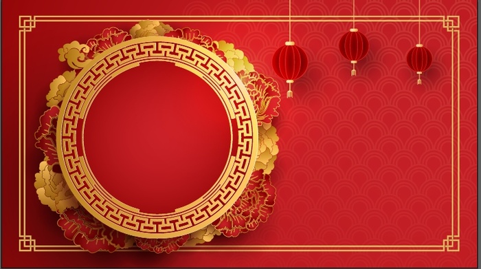 设计红色新年背景风景ai矢量模版下载