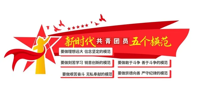 共青团文化墙cdr矢量模版下载