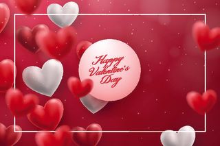 2.14情人节3D立体爱心主题背景矢量素材