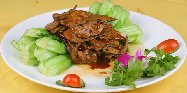 菜心炒猪肝16元