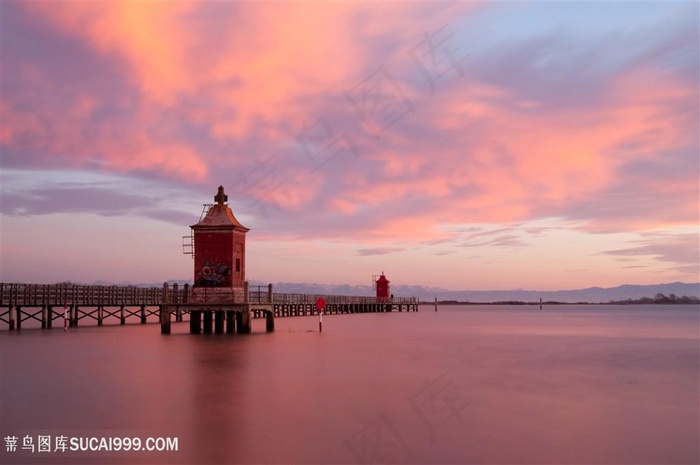 唯美黄昏海边美景高清图片