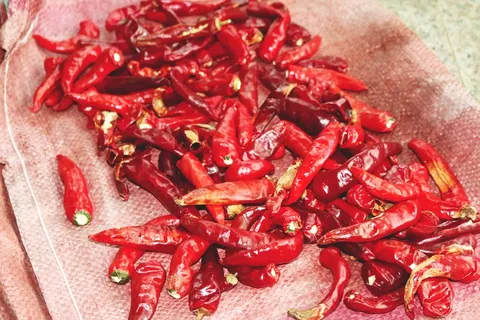 自制红色干辣椒图片