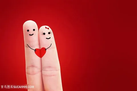 爱心场景两根手指超级可爱手势图片素材