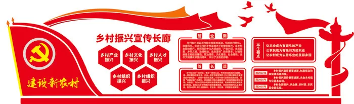 乡村户外长廊  美丽乡村 乡村文化长廊 乡村振兴文化墙  农村农业宣传cdr矢量模版下载