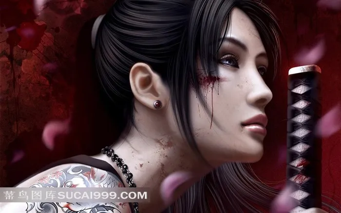 清纯美女插画