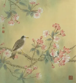 一片春心付海棠国画 一片春心付海棠国画