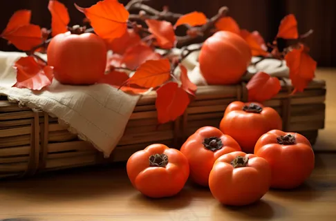 柿子秋季水果摄影图