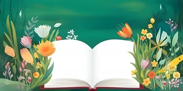 书本植物绿色背景