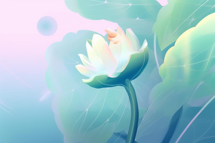 创新可爱粉色荷叶昆虫线条背景(1344x896)