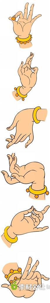 精美的手绘观音手势素材